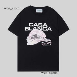 Casa Blanca Shirt Tennis Club T Shirt Mens Designer Casablanca Shirt Camiseta Mode Casual Tees Kleidung Street Size S-3xl Summer White Black Blue Clothing 409