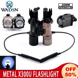 Scopes WADSN Metal X300U Flashlight X300 Hunting Weapon Pistol Lights with Dual Function Pressure Switch Tape Airsoft Tactical Lamp