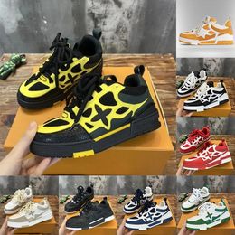 2024 Fashion New Designer Skate V Shoes Low OG Original Overlays Virgil Calfskin Leather Platform Trainers Luxury Womens Mens White Black Green Orange Red Sneakers