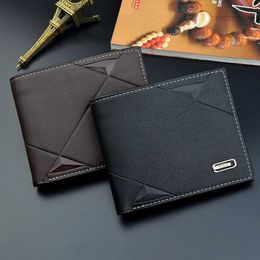 Money Clips Mens Short Double Fold Artificial Leather Masculina Billetera Credit Card Clip Wallet Solid Humbre Business Ultra Thin Wallet Y240422