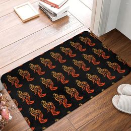 Bath Mats Red Tribal Mat Wild Animal Bathroom For Shower Home Entrance Anti-Slip Protective Foot Anti Slip Toilet