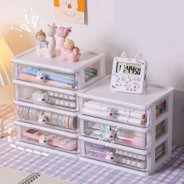 Bins Stationery Storage Box Desktop Student Ins Drawer Pen Cabinet Office Tape Hair Accessories Kawaii Sundries Organiser