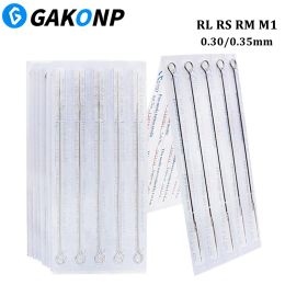 Needles 50pcs Tattoo Needles 0.3/0.35mm RL RS RM M1 Needles Disposable Sterile Tattoo Needles for Tattoo Machine Permanent Makeup Supply