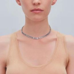 Justine Clenqet New Fashion Personality Colar Design Europeu e American Hip Hop Wear Wear Diamond Colar2792