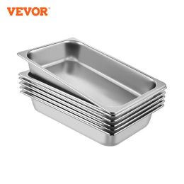 Processors VEVOR Buffet Chafing Dishes 8.5L20.5L Gastronorm Pans Steam Table Pans Tray Stainless Steel Food Container for Party BBQ Baking