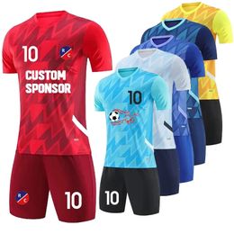 Customized Set Boys Short Sleeve Football Training Suit Men Kids Jerseys Kid Adult Survetement Soccer 240416
