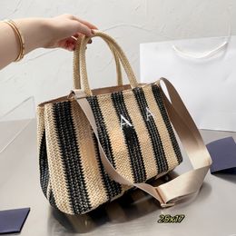 Straw Bag Designer Luxury 8A Crochet Strap Tote Handbags Beach Bags Women Large Capacity Totes Top workmanship Classic Letter Embroidery Shoulder Strap Bag