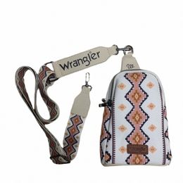 wrangler Crossbody Bag Bohemian Ethnic Style Zipper Canvas Chest Waist Shoulder Strap E8W5#