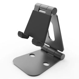 Stands Mobile Phone Stand Desk Holder Tablet Stand DoubleFolded Metal Aluminium MultiAngle Adjustment Portable Stand Phone Hold