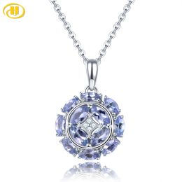 Pendants Natural Tanzanite Solid Silver Pendants 1.3 Carats Genuine Gemstone Women's Classic Charming Style Jewellery Gift for Anniversary