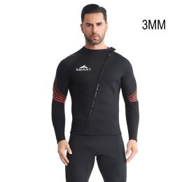 Accessories 3MM Men Neoprene UnderWater Hunting Wetsuit Jacket Sunscreen Swim Snorkelling Surfing Diving Tops Scuba Long Sleeve Beach Coats