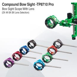 Scopes Archery Compound Bow Sight Pin TP8710Pro with 2x/4x/6x/8x Lens Scope 30mm MagnifyGlass Competition Shooting Hunting Accessories