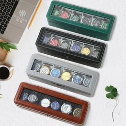 6 Slot Watch Storage Box PU Leather Watch Box Premium Gift Box for Men Fashion Watch Storage Box 240408