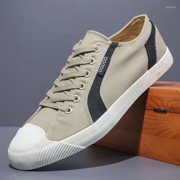 Casual Shoes High Quality Canvas Men Sneaker Breathable Wear-resistant Comfortable Round Toe Flat Zapatos Hombre 23029