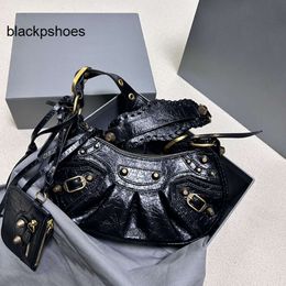 Balencig Balencaiiga Bags Motorcycle Shoulder Crescent Women Bag Moon Hobo Weave Strap Handbags Crossbody Bags Purse Genuine Leather