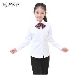 T-shirts children shirts For Boys Girls White Blouse Cotton Blouse For School Girls Shirts Kids Formal Preppy School Uniforms S23