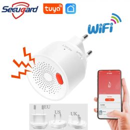 Control WiFi Gas Detector Tuya LPG Natural Gas Leakage Sensor Smart Home Leak Detectors Security Protection Alarm EU/US/UK Plug Optional