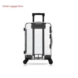 Carry-Ons 20 inch Transparent 100% PC Carry On Luggage Lightweight Suitcase