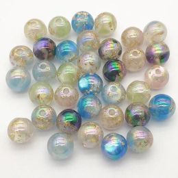 Necklaces New Arrival! 10/12/14mm 100pcs UV/Aurora Resin Round Beads For Handmade Earrings/Necklace DIY Parts.Jewelry Findings&Components