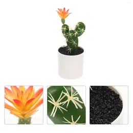 Decorative Flowers Simulation Cactus Bonsai Ornament Potting Decoration Potted Adornment Dinner Table Model Fake Dining Lifelike Tree