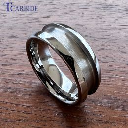 Bands Factory Direct Price 4mm 6mm 8mm Tungsten Empty Ring Inlay Style Blanks 2.0/3.0/4.0 Grooves Domed Polished Finish
