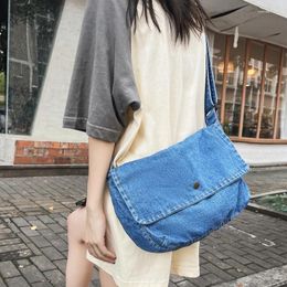 Evening Bags 2024 Est Daily Leisure Denim Girls Crossbody Women Shoulder Simple Portable Soft Fashion Satchel With Big Pocket