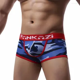 Underpants Youth Fashion Underwear For Men's U Convex Pouch Boxer Shorts Camouflage Printed Casual Bottom Lingerie Young People