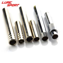 Accessories LureSport 5 sets Brass Ferrules Chrome Plated Rod connecting tube Fishing Rod Building Component Repair Pole DIY Accessory