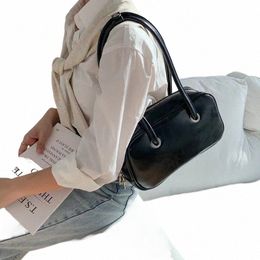 korean style chic oil wax texture armpit bag versatile shoulder bag Bost pillow women's bag large capacity handbag M7wA#