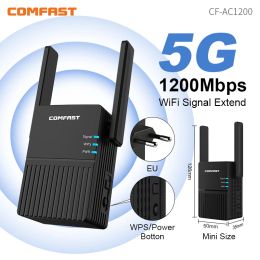 Routers Comfast 1200Mbps Wireless Wifi Extender Wifi Repeater/Router Dual Band 2.4&5Ghz 4 Wi fi Antenna Long Range Signal Amplifier AP