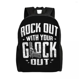 Backpack Out With Your Travel Women Men School Laptop Bookbag USA Handgun Pistol College Student Daypack Bags