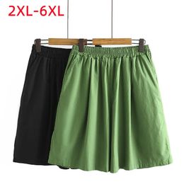 Ladies Summer Plus Size Shorts For Women Large Loose Green Wide Leg 3XL 4XL 5XL 6XL 240411