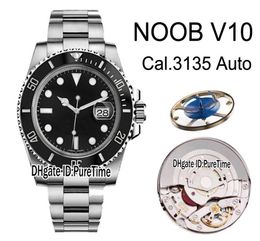 2019 N V10 SA3135 ETA A2836 Automatic Ceramics Bezel Black Dial 904L Steel Mens Watch Edition Blue Hairspring Puretime Watche6828412