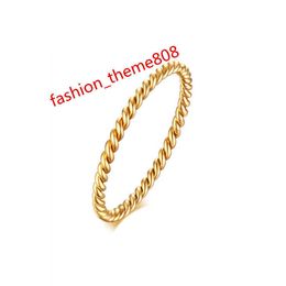 Latest Design Stainless Steel 18k Gold Plated Fashionable Mini Twist Wire Rings Jewellery Women