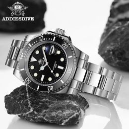 Kits Addies Dive Men Automatic Watch Sapphire Luxury Sapphire Crystal Mechanical Wristwatch Stainless Steel Waterproof Watch Diver