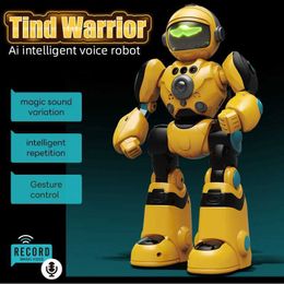 Electric/RC Animals New 2.4G RC robot remote control space robot remote touch gesture induction dance toys for kids Gift T240422