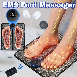 EMS Foot Massager Relaxation Pads Electric Massage Tool To Relieve Sore Feet Leg Cramps Ankle Sprain Swollen Care 240415