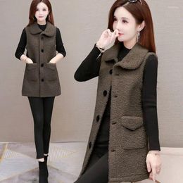 Women's Vests Woman Jacket Vest Autumn Lamb Winter Fleece Coat Chaleco Mujer