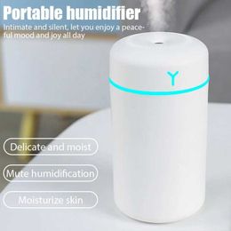 Humidifiers 420ml air humidifier portable USB aromatic oil diffuser with color light cooling fog spray suitable for bedroom home office car purifier Y240422