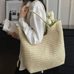 Evening Bags Women Beach Shoulder Bag Vintage Handmade Woven Straw Totes Bohemian Ladies Summer Travel Vacation Casual Shopping