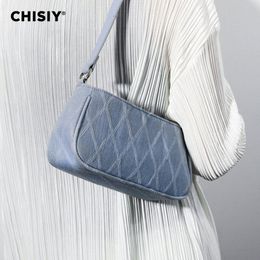 1pc CHISIY Original Handmade Casual White Grid Pattern Pred Fr Armpit Bag Fabric Fiable Beaded Decorati summer d1aX#