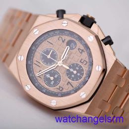 AP Wrist Watch Chronograph Royal Oak 26470OR Mens Watch 18k Rose Gold Automatic Machinery Swiss Famous Watch Luxury Gold Band Watch Diameter of 42mm