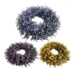 Decorative Flowers Artificial Lavender Wreaths Christmas Wreath For Front Door Flower Decor Bedroom Wall Mantle