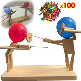 Party Decoration Balloon Bamboo Man Battle Handmade Wooden Bots Game With 120 Balloons Two-Player DIY Fast-Paced Gift