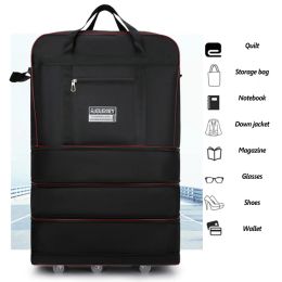 Suitcases Large Capacity Universal Wheel Travel Bag Abroad Study Oxford Cloth Folding Rucksack Airplane Luggage Storage Suitcase New X49C