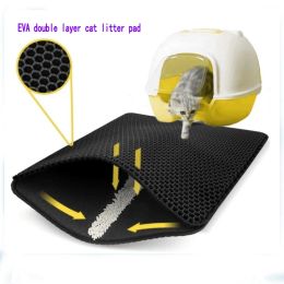 Housebreaking Cat Litter Mat Double Layer Pet Litter Box Waterproof Pet Mat Nonslip Sand Cat Pad Washable Bed Mat Clean Pad Products