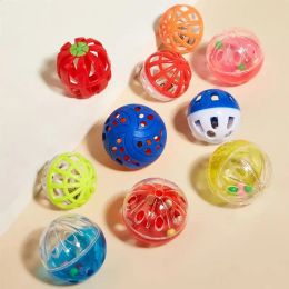 Toys Cute Design Chasing Cat Toys Non Fading Plastic Bell Ball Pet Ball Colorful Dingdang Pinball Mesh Hollow Ball High Quality