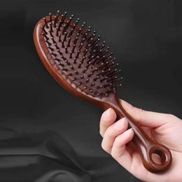 Natural Sandalwood Wooden Air Cushion Comb No-static Head Scalp Scraping Meridians Massage Hair Brush for Women Men 240407