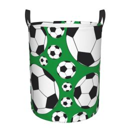 Organization Foldable Laundry Basket for Dirty Clothes Soccer Balls Sport Football Pattern Storage Hamper Kids Baby Home Organizer