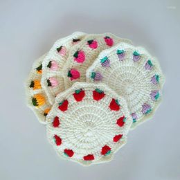Table Mats Strawberry Woven Coasters Insulated Placemats Suitable For Cups Room Decoration Home Furnishings Beautiful 1Pc